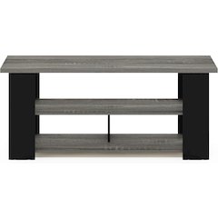Furinno 15118 JAYA TV Stand Up To 50-Inch, French Oak Grey/Black