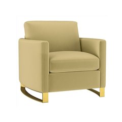 Corliss Upholstered Curved Track Arm Chair Camel