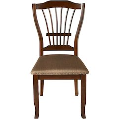 Furniture Bixby Solid Wood and Polyester Dining Chairs in Espresso
