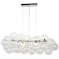 10 Light Horizontal Pendant, Polished Chrome with Clear Glass