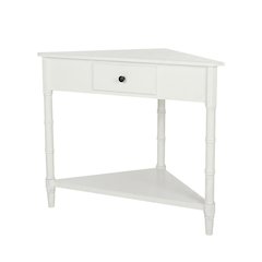 Corner Table with Storage Drawer for Living Room, Modern Design