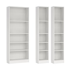 3-Piece Set - Wide 5-Shelf Bookcase and Narrow 5-Shelf Bookcases Set of 2