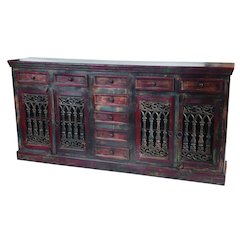 Arvada 4-Door, 9-Drawer Buffet in Brown