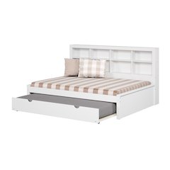 FULL BOOKCASE DAYBED WITH TRUNDLE WHITE
