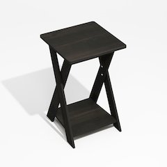 Modern Simplistic Criss-Crossed End Table, Side Table, Black Espresso