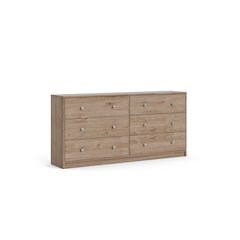 Elegant 6-Drawer Double Dresser in Jackson Hickory for Modern Bedrooms