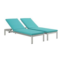 Aluminum Patio Lounge Chairs With Cushions Set Of 2 For Outdoor Relaxation