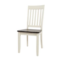 White Solid Wood Dining Chairs (Set of 2) with Acacia, Veneer, and Plywood