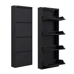 Antibacterial 4 Tier metal shoe cabinet without holes