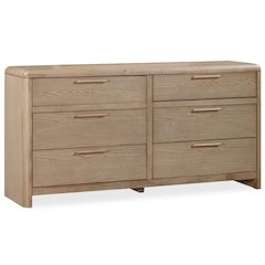 Furano Six Drawer Ash Wood Dresser in Ginger