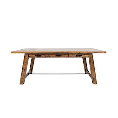 Cannon Valley Distressed Industrial 82" Trestle Dining Table