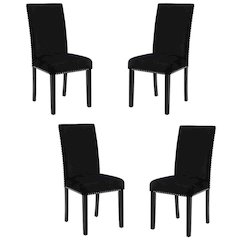 Celeste Black Wood Upholstered Dining Chair (Set of 4)