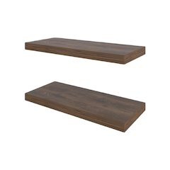 Iva Floating Shelf in Melamine x2,Gray Walnut