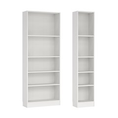 2-Piece Bookcase Set - Narrow 5-Shelf Bookcase and Wide 5-Shelf Bookcase