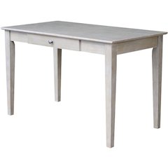 Writing Desk With Drawer, Washed Gray Taupe