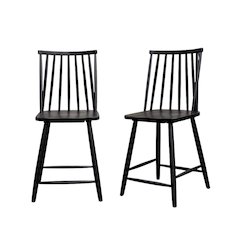 Farmhouse Brown Counter Stools Set of 2 with Back Support