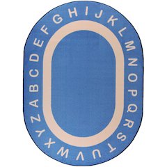 Kid Essentials Endless Alphabet 7'8" x 10'9" Area Rug in Color Seaside