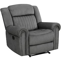 Brennen Microfiber Reclining Chair In Charcoal