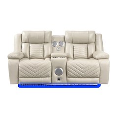 Sensa Power Reclining Loveseat.withBluetooth Speaker with Led Belt Beige