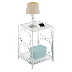 Modern Chrome End Table with Sleek Metal Frame and Minimalist Design