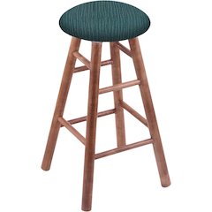 Maple Round Cushion 24" Swivel Counter Stool with Smooth Legs, Medium Finish, and Graph Tidal Seat