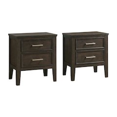 Andover Wood Nightstand in Nutmeg Brown (Set of 2)