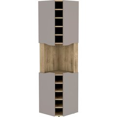 Obregon Corner Bar Cabinet Macadamia / Taupe MDF