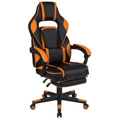X40 Gaming Chair Racing Ergonomic Computer Chair with Fully Reclining Back/Arms, Slide-Out Footrest, Massaging Lumbar - Black/Orange