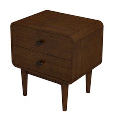 Alexa Mid Century Modern Style Night Stand 2-Drawer