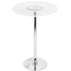 Light Up Adjustable Bar Table with Acrylic and Metal Finish for Modern Bars