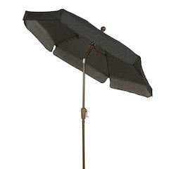 7.5' Hex Garden Tilt Umbrella 6 Rib Crank In Black Vinyl Coated Weave