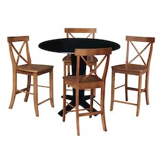 42 in Counter Height Dining Table with 4 Stools - 5 Piece Set