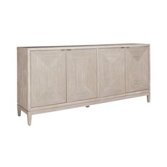 Kinsley 4 Door Accent Cabinet Light Gray in Washed Taupe