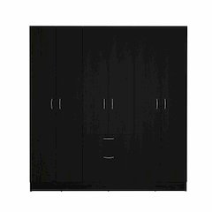 Mitu six Doors Armoire Black / White MDF