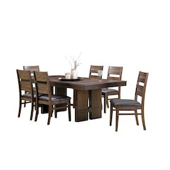 Dale 7-Piece Dining Set with 3 Sets of Chairs in Antique Brown