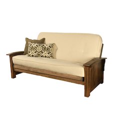 Washington Frame-Rustic Walnut Finish-Canton Cream Mattress