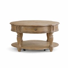 Magnolia Manor Round Cocktail Table in Weathered Bisque