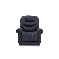 Blue Power Recliner with Adjustable Headrest, Lumbar Support, and Heat