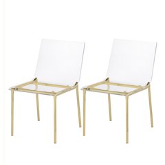 Antonio Acrylic Dining Chair Gold Finish - Set of 2