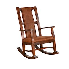 Solid Wood Rocking Chair with Cushion Seat & Back, Dark Chocolate Finish
