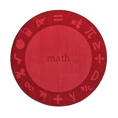 Kid Essentials STEAM 5'4" Round Area Rug in Color Math
