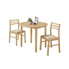 Elegant 3-Piece Dining Set Featuring Drop Leaf Design in Natural and Tan