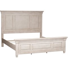 Heartland King Panel Headboard in Antique White w/ Tobacco Top