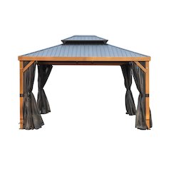 Yosemite Gazebo Aluminum frame wood finish 10 x 12