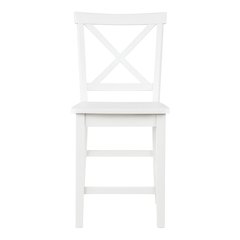 Eastern Tides Coastal Wire-Brushed Wood X-Back Counter Barstool (Set of 2)