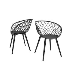 Jamesdar Kurv Chair, Black (Set of 2)
