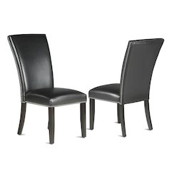 Finley Black PU Side Chair, Set of 2