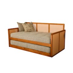 Abaco Daybed-Pop Up-Honey Finish-Canton Gray Mattresses