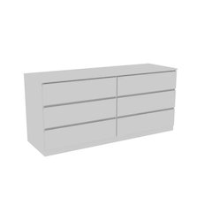 Asteria 6 Drawer Double Dresser White MDF