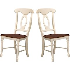 Merlot-Buttermilk Finish Distressed Side Chair in Solid Rubberwood
